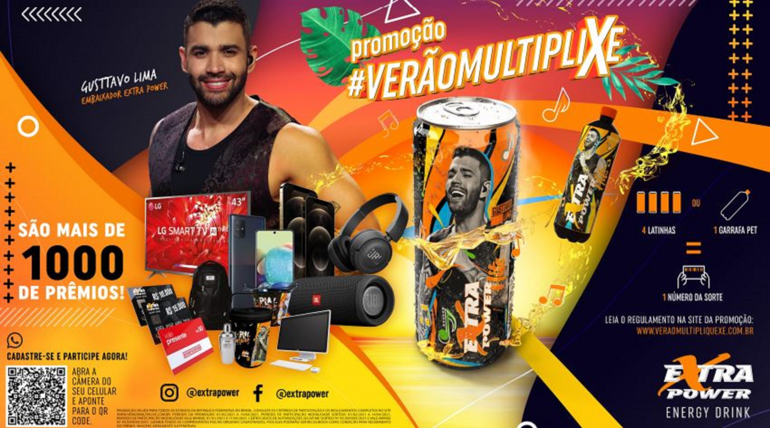 Extra Power lança promoção com Gusttavo Lima e mais de 1000 prêmios