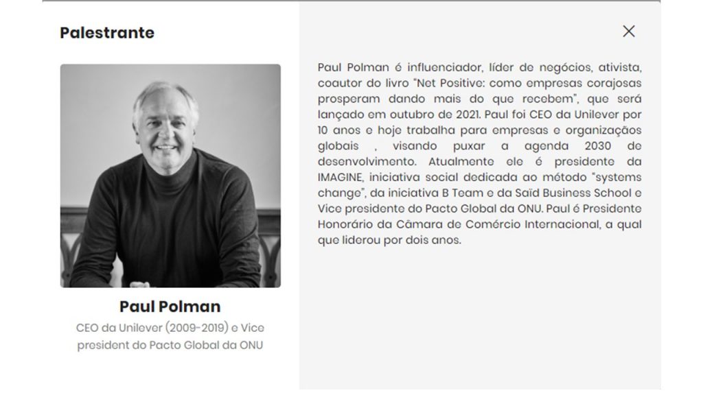 Suzano promove live com Paul Polman para falar sobre Liderança e Desenvolvimento Sustentável