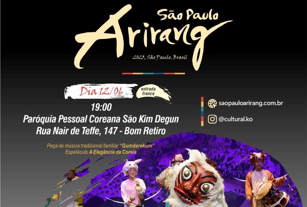 Espetáculo Arirang São Paulo celebra 60 Anos da Imigração Coreana no Brasil com música e dança tradicional no Bom Retiro