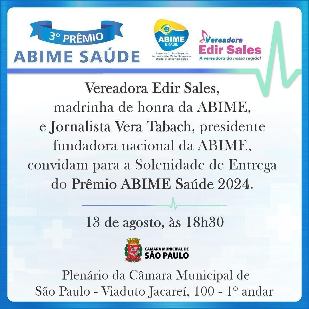 PRÊMIO ABIME SAÚDE 2024 ACONTECE EM AGOSTO