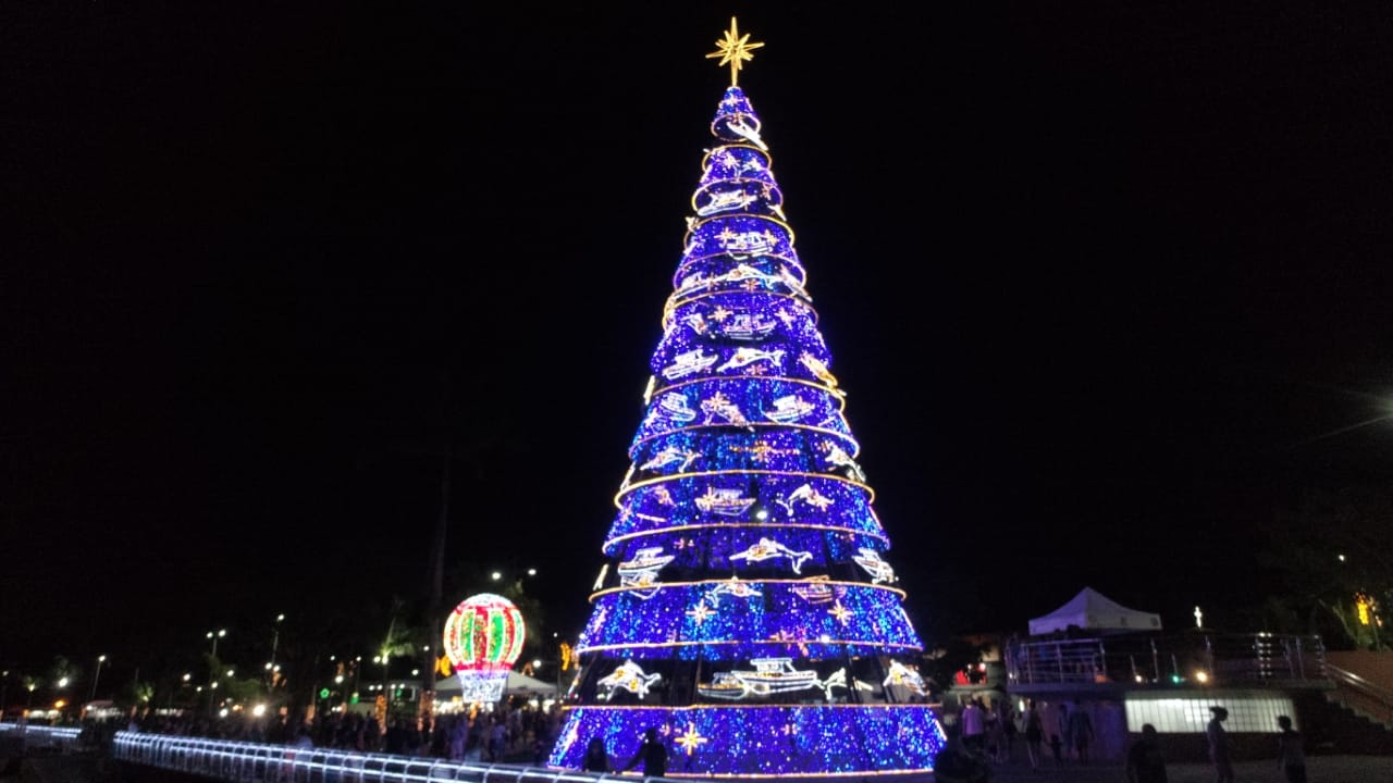 Magia do natal invade Bertioga com muita luz e cor