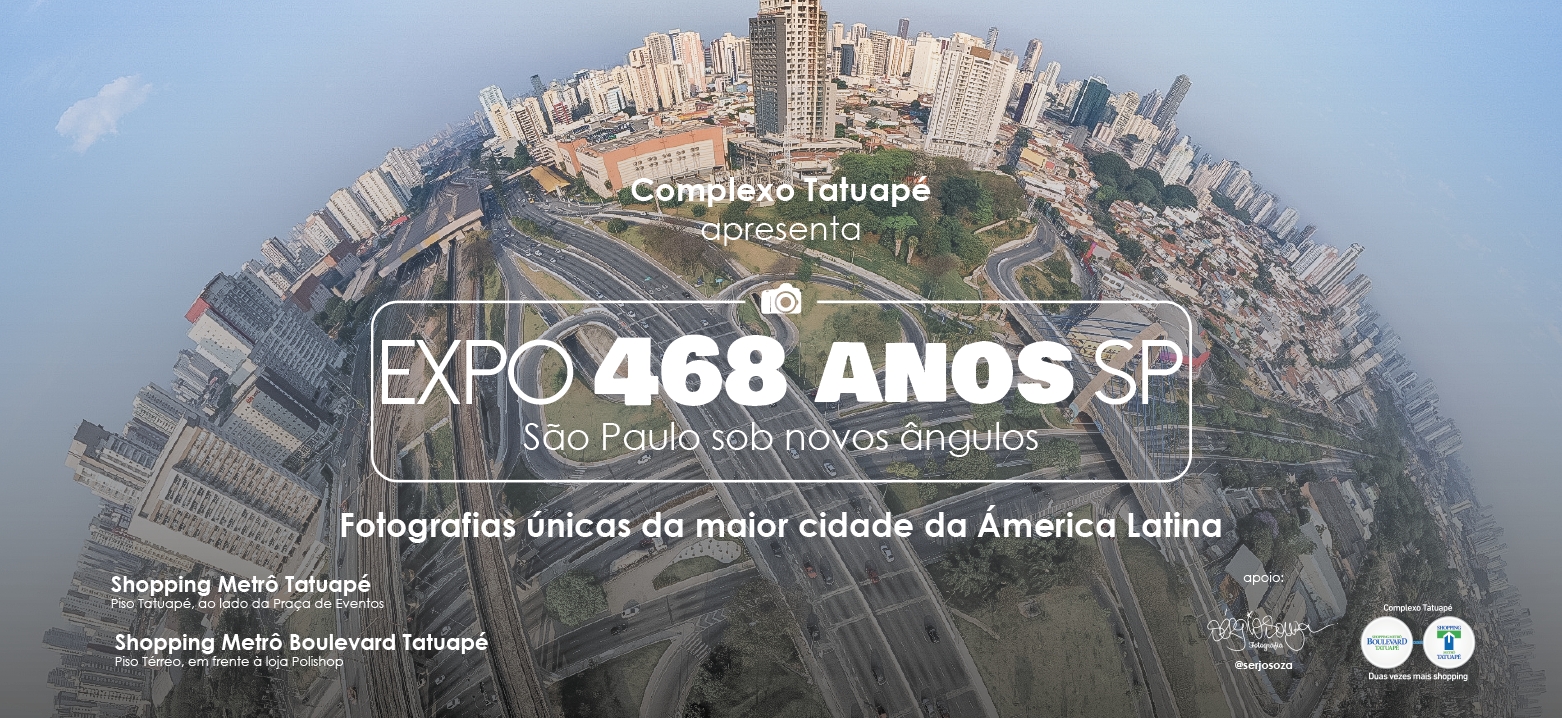 Complexo Tatuapé recebe exposição com fotografias da cidade, em comemoração ao aniversário de São Paulo