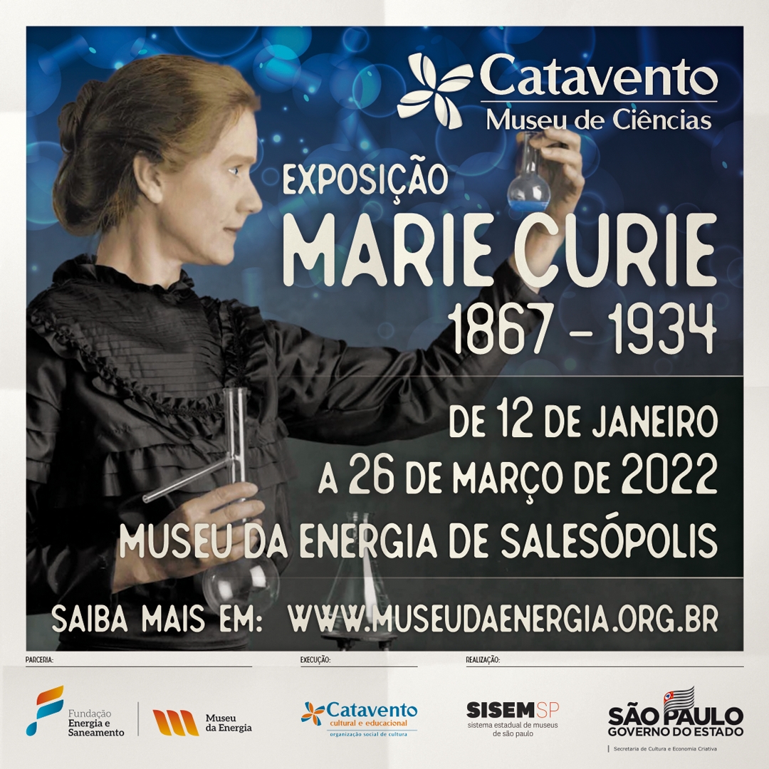 Exposição sobre Marie Curie no Museu da Energia de Salesópolis acontece até 26 de março