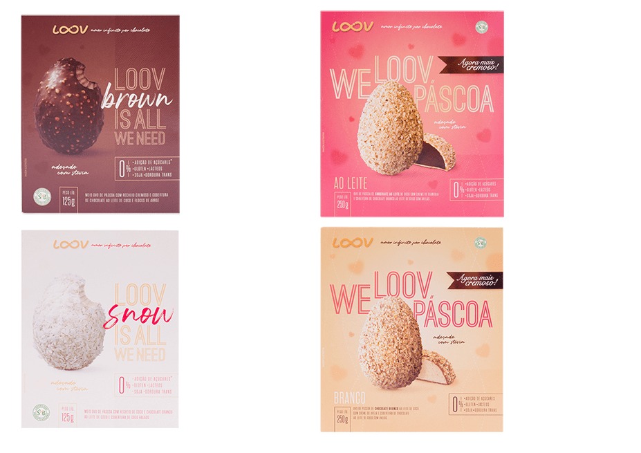 Loov Gianduia,Loov Gianduia Branco, Loov Brown E Loov Snow São Os Lançamentos Do Grupo VRG Foods Em Ovos De Chocolate Para A Páscoa 2022