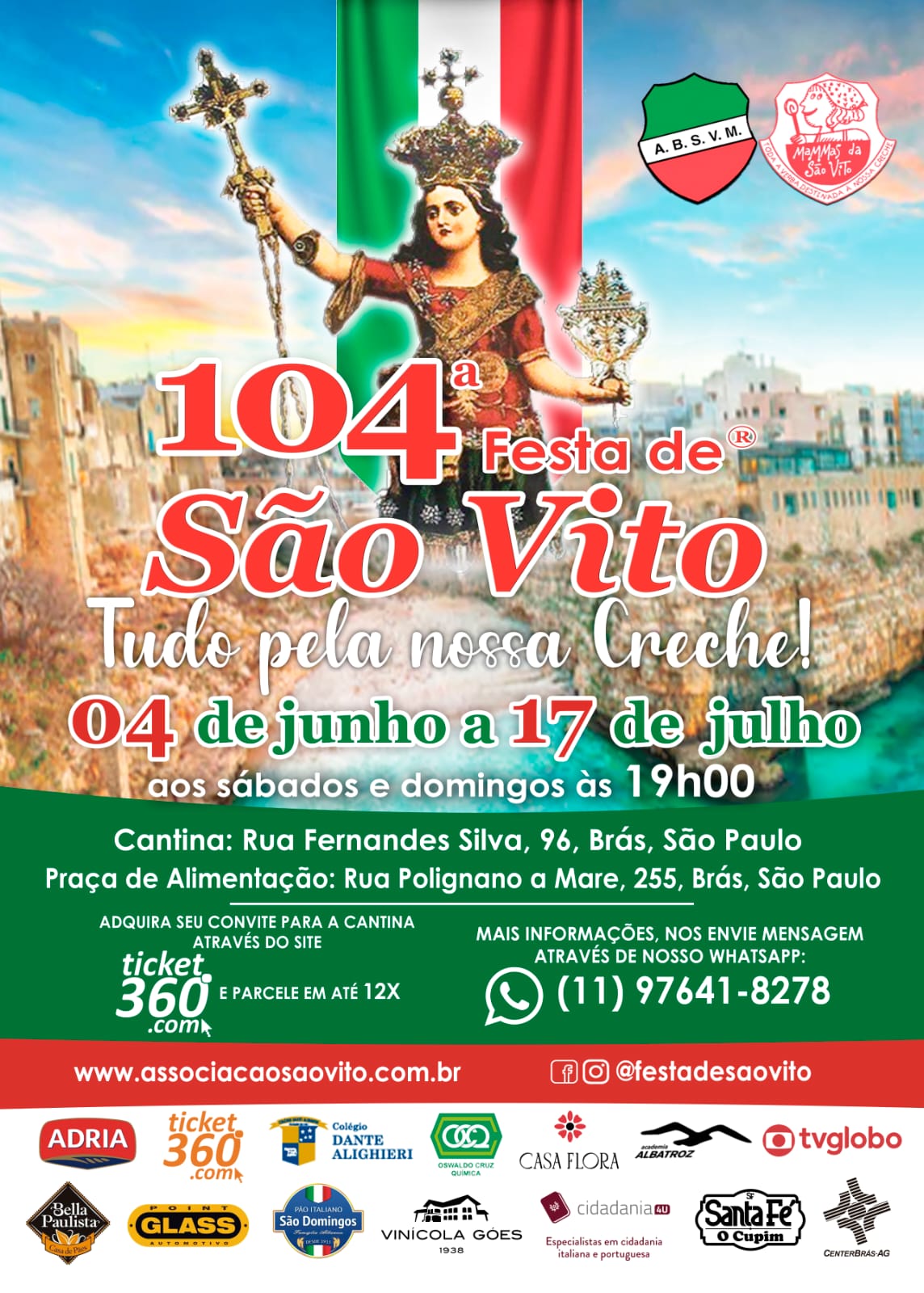 Adria participa da 104ª Festa de São Vito