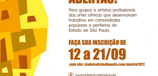 4a Mostra de Teatro de Heliópolis recebe inscrições até dia 21 de setembro