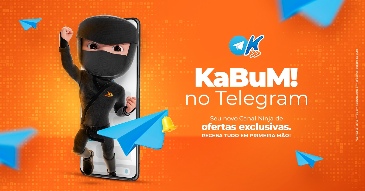 KaBuM! lança grupo oficial no Telegram com ofertas e cupons exclusivos