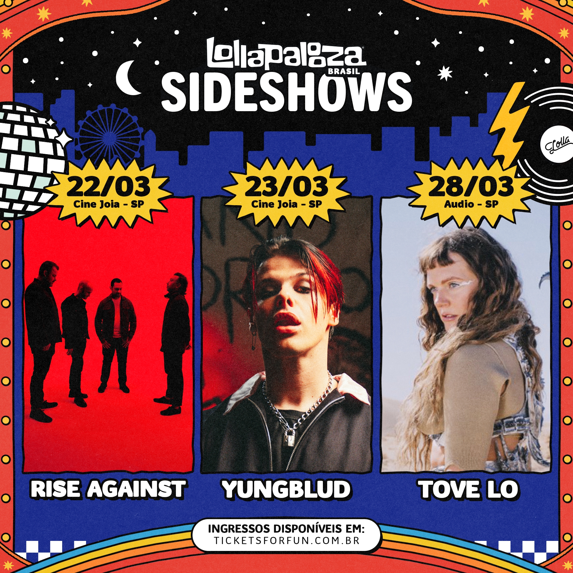 Lollapalooza Brasil anuncia programação do Lolla Sideshows com Rise Against, YUNGBLUD e Tove Lo